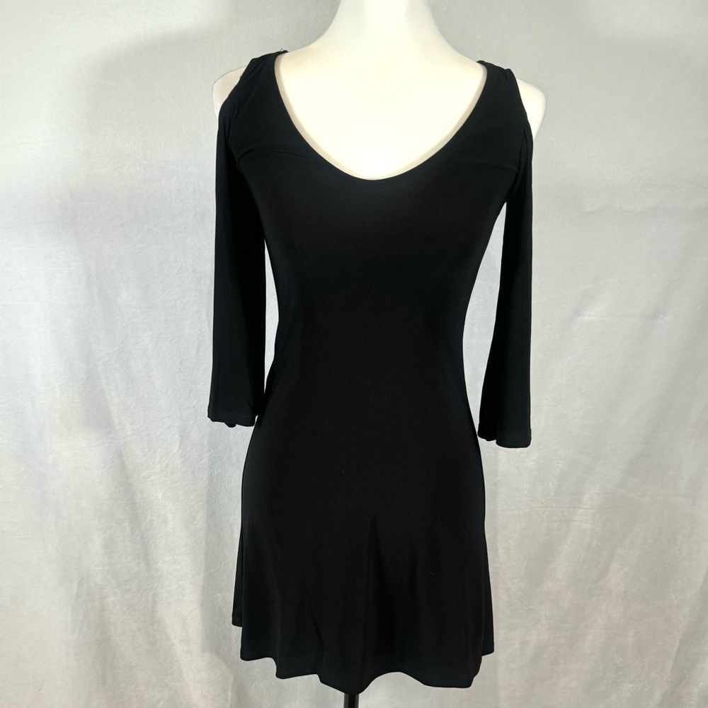 Nordstrom Jump Apparel Triasta Knit Cold Shoulder Black Dress Size XXS
